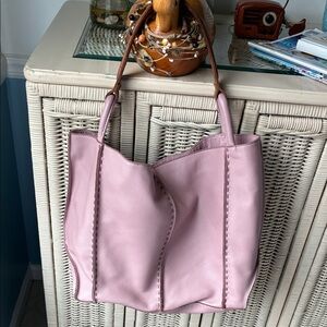 Elegant Pink Leather Los Feliz SAK Bag